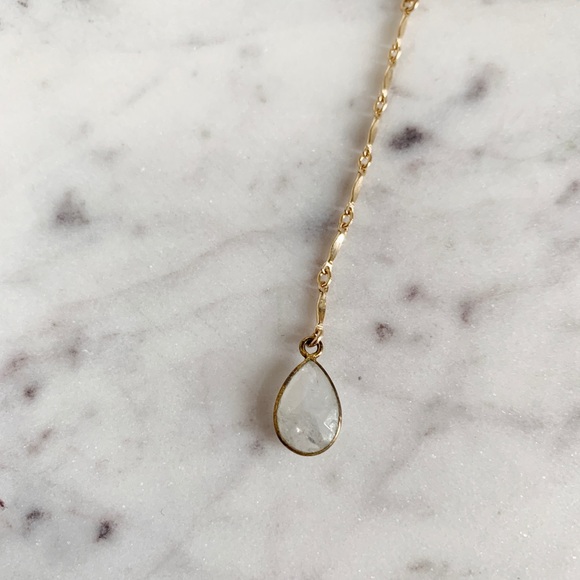 14k gold filled moonstone lariat - Picture 4 of 4